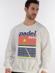 Brands In White Mens Padel Club Court Sweatshirt - Image 2 of 4