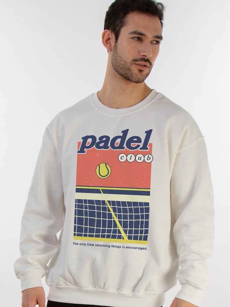 Brands In White Mens Padel Club Court Sweatshirt - Image 2 of 4