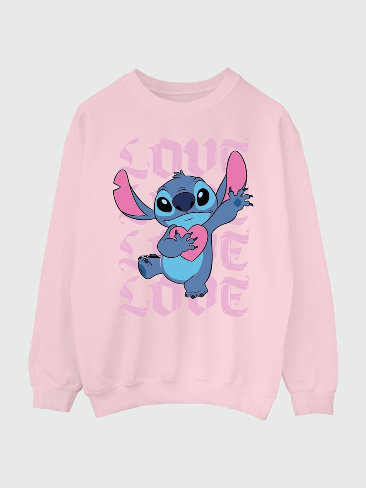 Brands In Pink Women Disney Lilo and Stitch Love Sweatshirt - Image 3 of 4