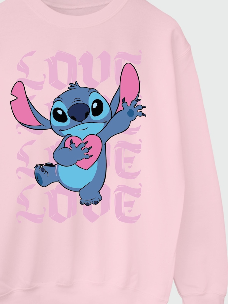 Brands In Pink Women Disney Lilo and Stitch Love Sweatshirt - Image 4 of 4
