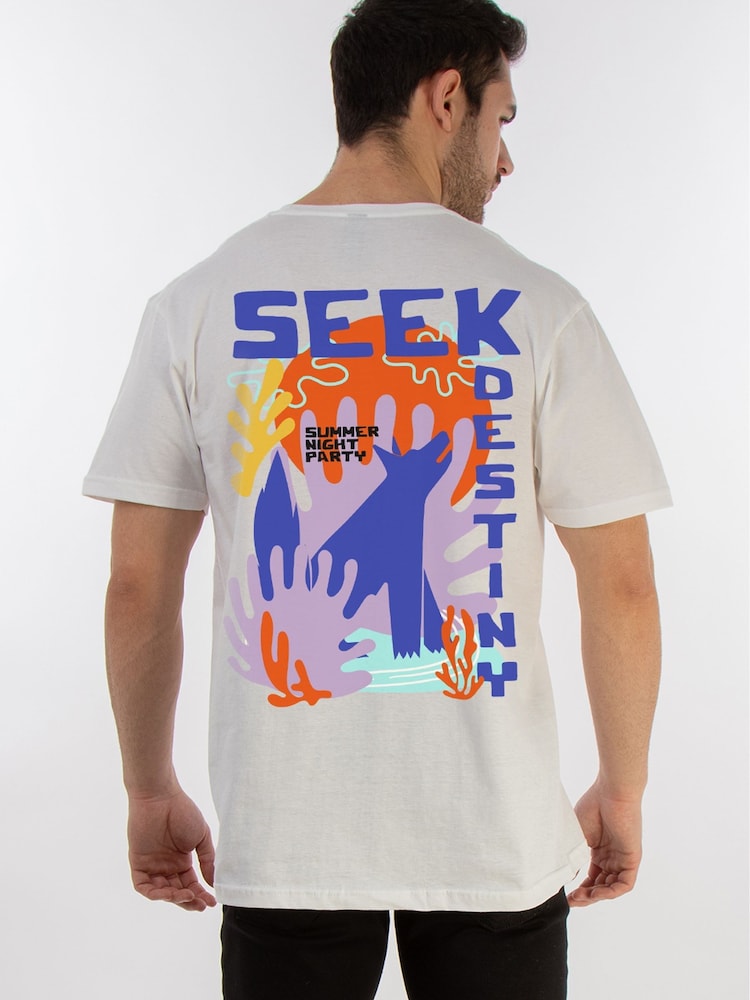 Brands In White Men 100% Cotton Seek Destiny T-Shirt - Image 2 of 6