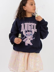 Brands In Blue Girls Disney Lilo and Stitch Little Angel Sweatshirt - Image 1 of 4