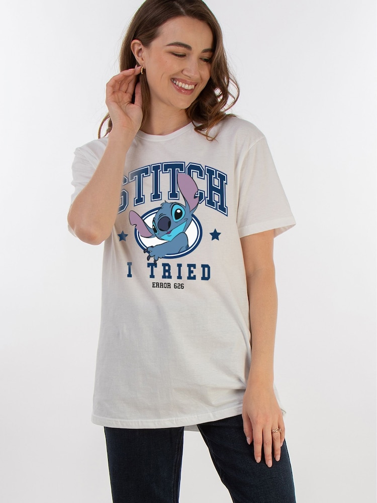 Brands In White 100% Cotton Disney Lilo & Stitch I Tried T-Shirt - Image 1 of 4