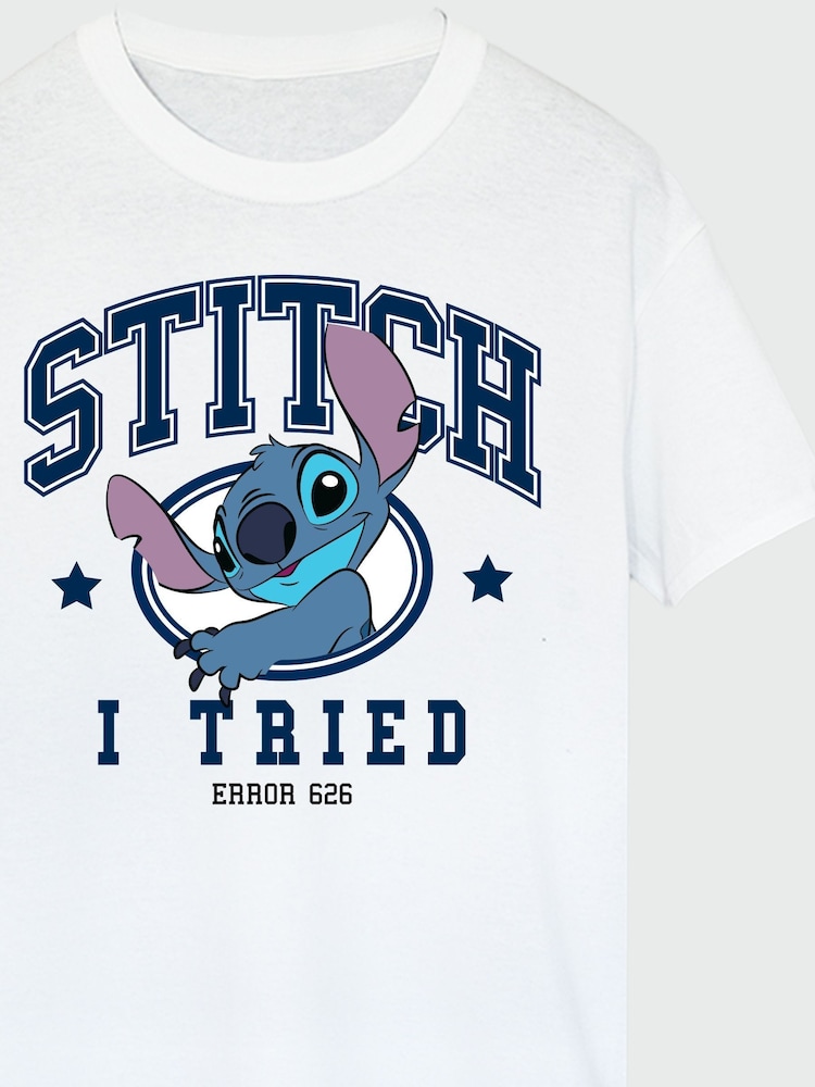 Brands In White 100% Cotton Disney Lilo & Stitch I Tried T-Shirt - Image 4 of 4
