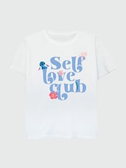 Brands In White Girls Disney Lilo & Stitch Self Love Club 100% Cotton T-Shirt - Image 3 of 4