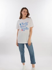 Brands In White Disney Lilo & Stitch Self Love Club 100% Cotton T-Shirt - Image 2 of 4