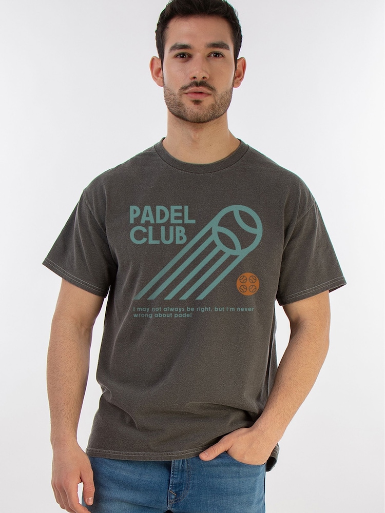 Brands In Grey Men Padel Club Never Wrong 100% Cotton T-Shirt - Image 2 of 4