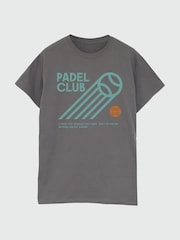 Brands In Grey Men Padel Club Never Wrong 100% Cotton T-Shirt - Image 3 of 4