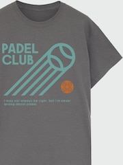 Brands In Grey Men Padel Club Never Wrong 100% Cotton T-Shirt - Image 4 of 4