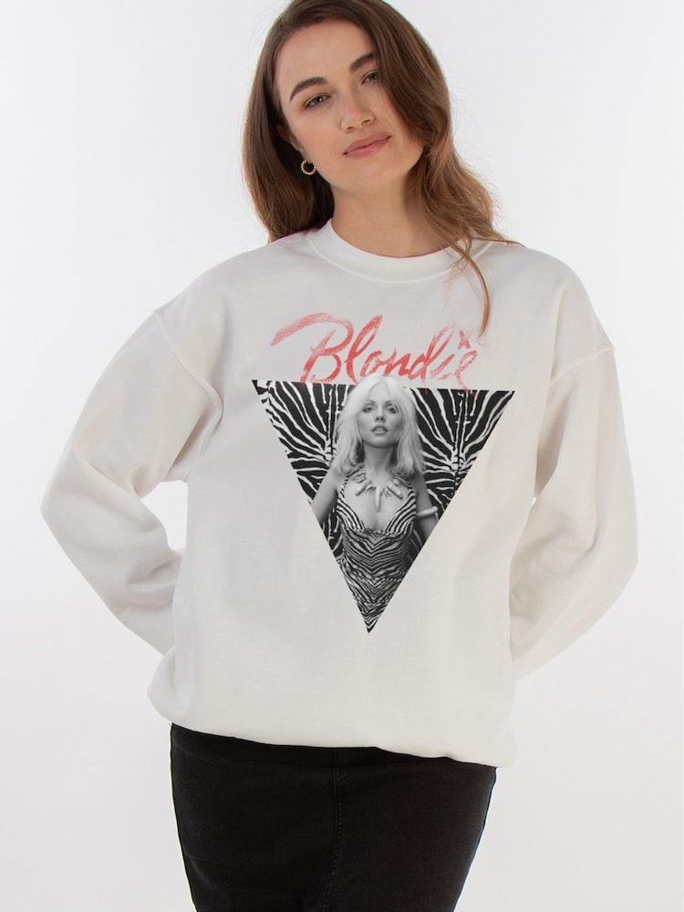 Brands In White Blondie Zebra Triangle Women Music Sweatshirt - Image 1 of 4