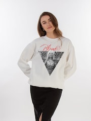 Brands In White Blondie Zebra Triangle Women Music Sweatshirt - Image 2 of 4