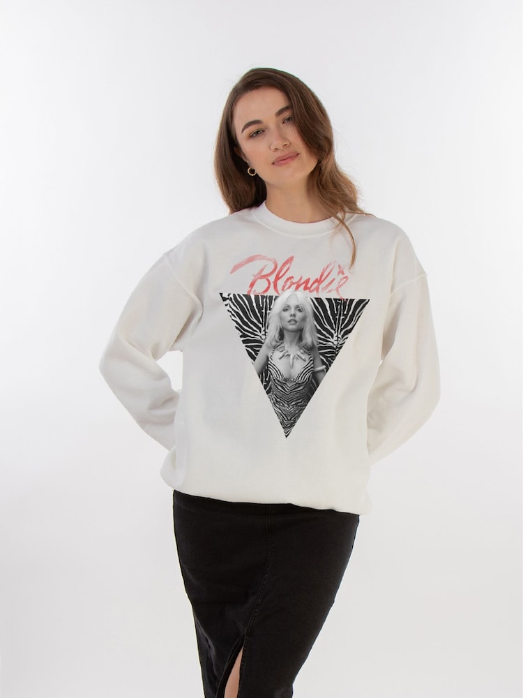 Brands In White Blondie Zebra Triangle Women Music Sweatshirt - Image 2 of 4