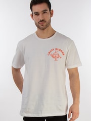 Brands In White Crazy Burger Mens 100% Cotton T-Shirt - Image 2 of 4