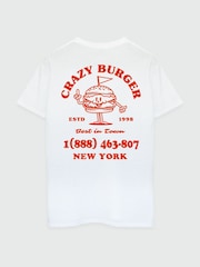 Brands In White Crazy Burger Mens 100% Cotton T-Shirt - Image 4 of 4