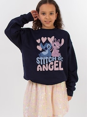 Brands In Blue Girls Disney Lilo and Stitch Angel Sweatshirt - Image 1 of 4