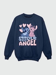 Brands In Blue Girls Disney Lilo and Stitch Angel Sweatshirt - Image 3 of 4
