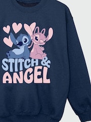Brands In Blue Girls Disney Lilo and Stitch Angel Sweatshirt - Image 4 of 4