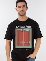 Brands In Black Running Club 100% Cotton T-Shirt - Image 1 of 4
