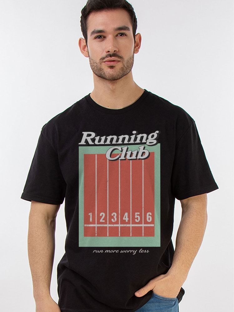 Brands In Black Running Club 100% Cotton T-Shirt - Image 1 of 4