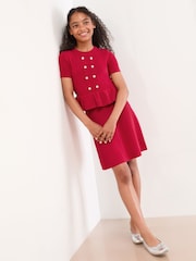 Lipsy Red Peplum Knit Dress (5-16yrs) - Image 1 of 4