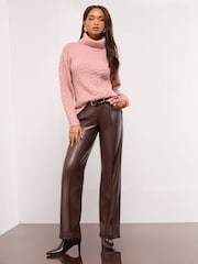Rosa - Lipsy Cowl Neck Longline Cable Knitted Jumper - Imagen 4 de 4