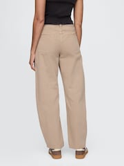 Gap Beige High Waisted Barrel Jeans - Image 2 of 8