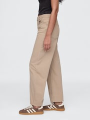 Gap Beige High Waisted Barrel Jeans - Image 3 of 8