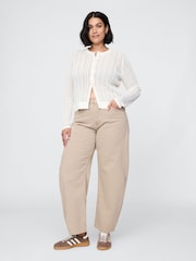 Gap Beige High Waisted Barrel Jeans - Image 5 of 8