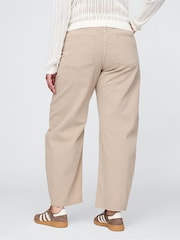 Gap Beige High Waisted Barrel Jeans - Image 6 of 8