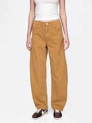Gap Brown High Waisted Barrel Jeans - Image 1 of 8