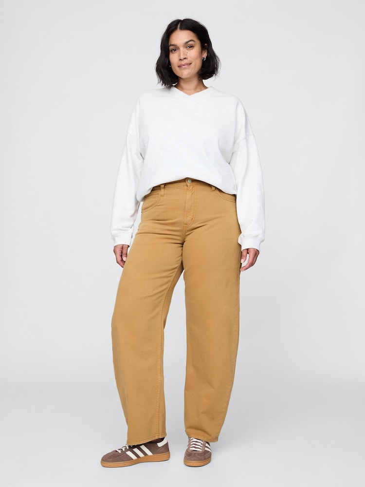 Gap Brown High Waisted Barrel Jeans - Image 5 of 8