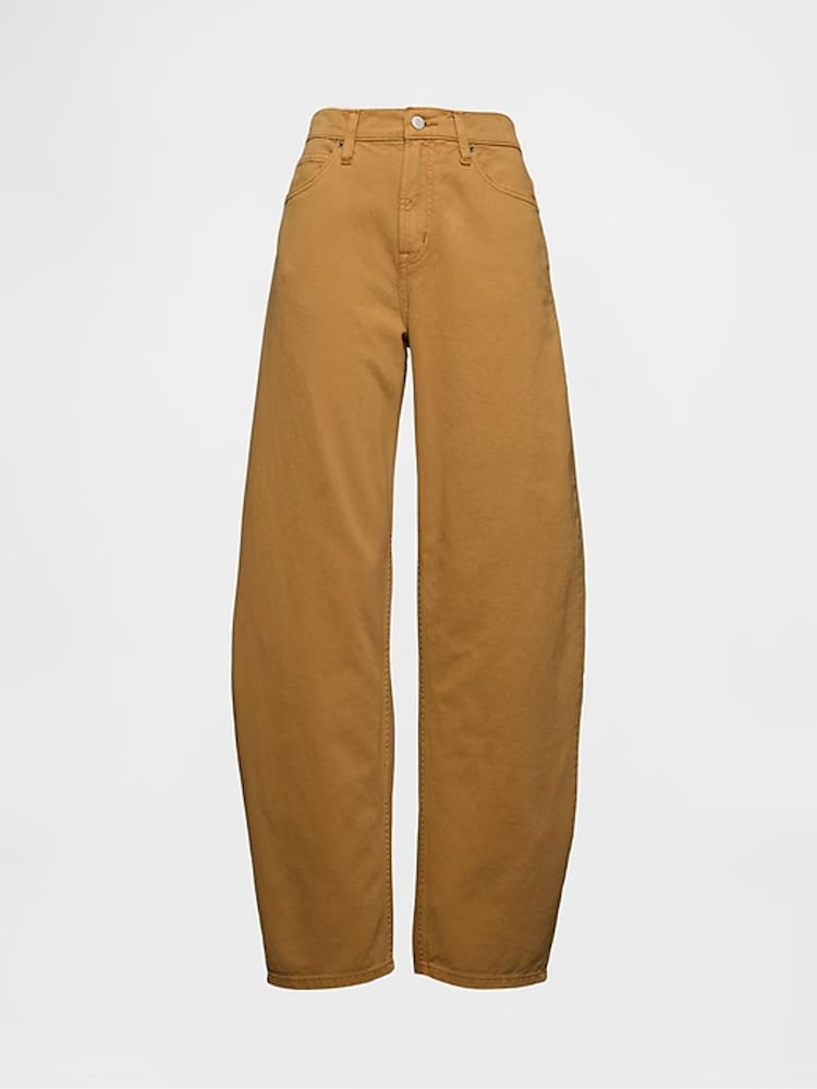 Gap Brown High Waisted Barrel Jeans - Image 7 of 8