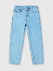 Pretty Green Blue 100% Cotton Parthian Laser Etched Paisley Jeans - Imagen 1 de 5