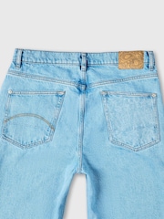 Pretty Green Blue 100% Cotton Parthian Laser Etched Paisley Jeans - Imagen 4 de 5