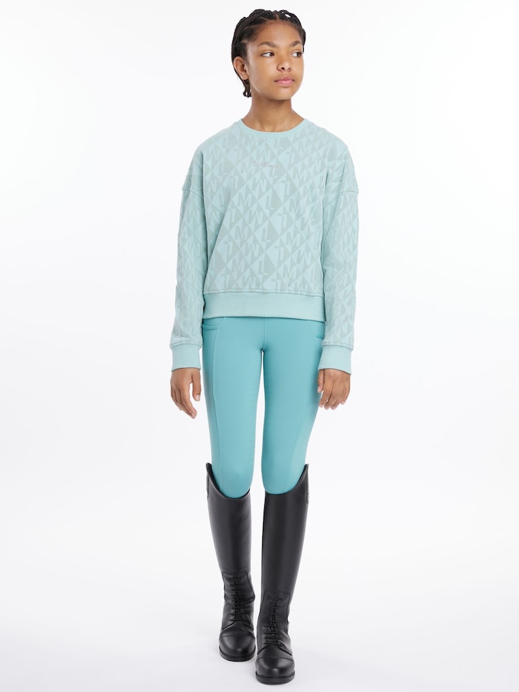 LeMieux Aqua Blue Young Rider Clea Crew Sweatshirt - Image 4 of 4