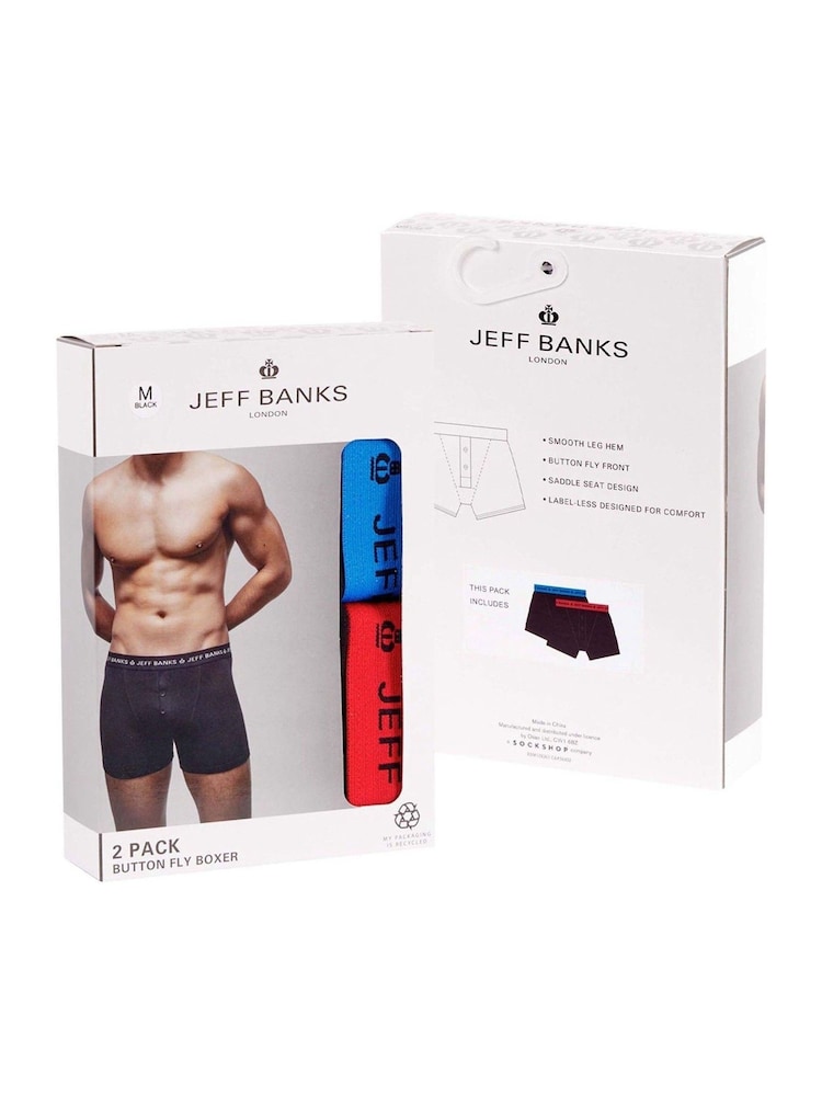 Jeff Banks Black Button Fly Boxers - Image 2 of 4