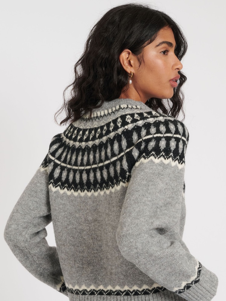 Nobodys Child Yoke Placement FairIsle Cardigan - Slika 2 iz 4