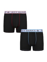 Jeff Banks Black Sports Trunks 2 Pack - Image 1 of 8