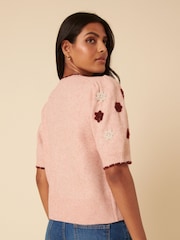 Nobodys Child Pink Embroidered Yolk Cardigan - Image 2 of 4