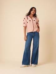 Nobodys Child Pink Embroidered Yolk Cardigan - Image 4 of 4