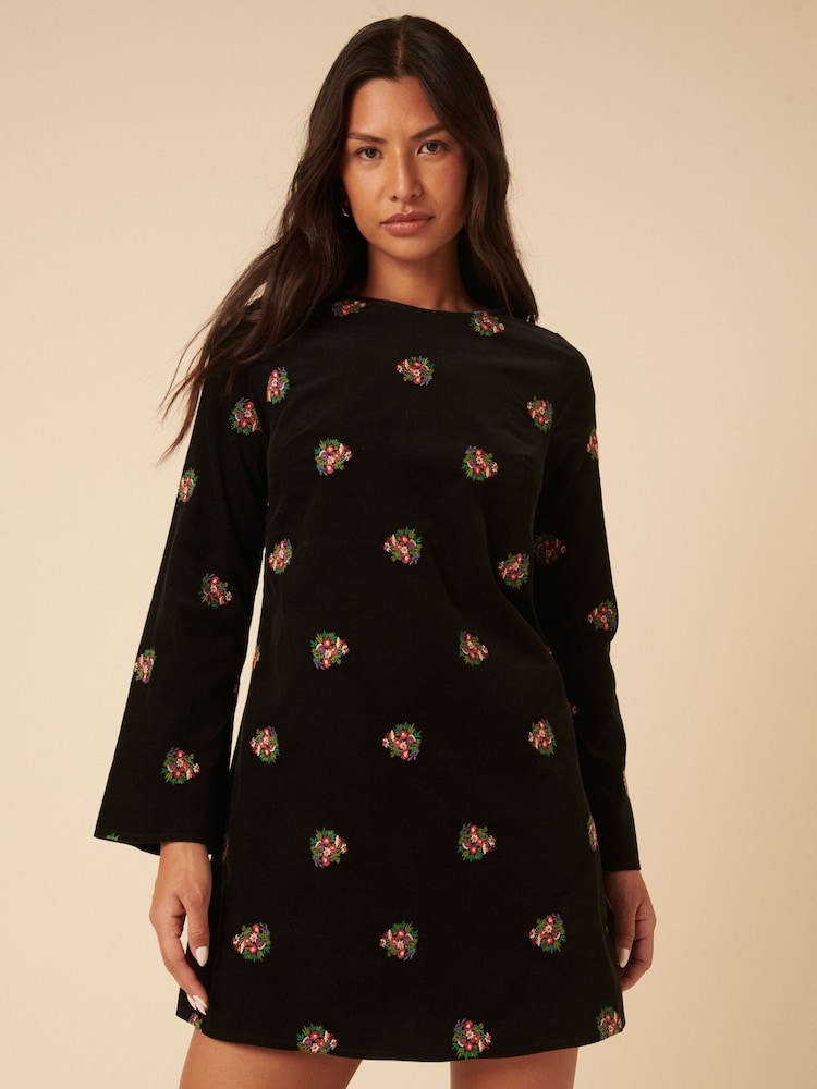 Nobodys Child Black Embroidery Saravejo Mini Dress - Image 1 of 4 Nobodys Child Black Embroidery Saravejo Mini Dress - Image 1 of 4