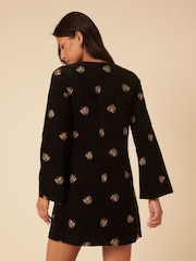 Nobodys Child Black Embroidery Saravejo Mini Dress - Image 2 of 4