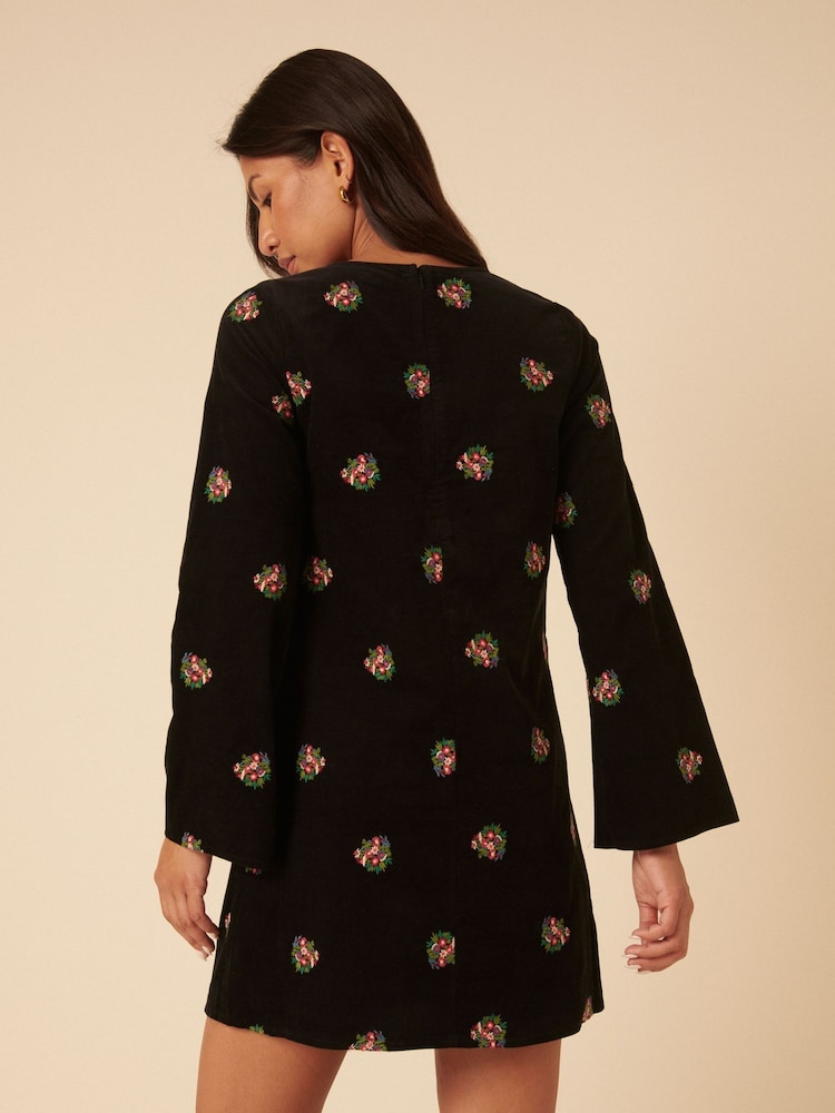 Nobodys Child Black Embroidery Saravejo Mini Dress - Image 2 of 4