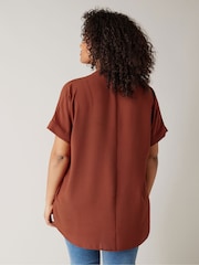 Evans Half Placket Short Sleeve Blouse - Image 2 of 5