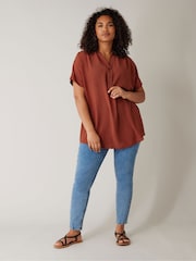 Evans Half Placket Short Sleeve Blouse - Image 3 of 5
