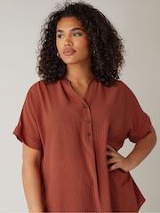 Evans Half Placket Short Sleeve Blouse - Image 4 of 5