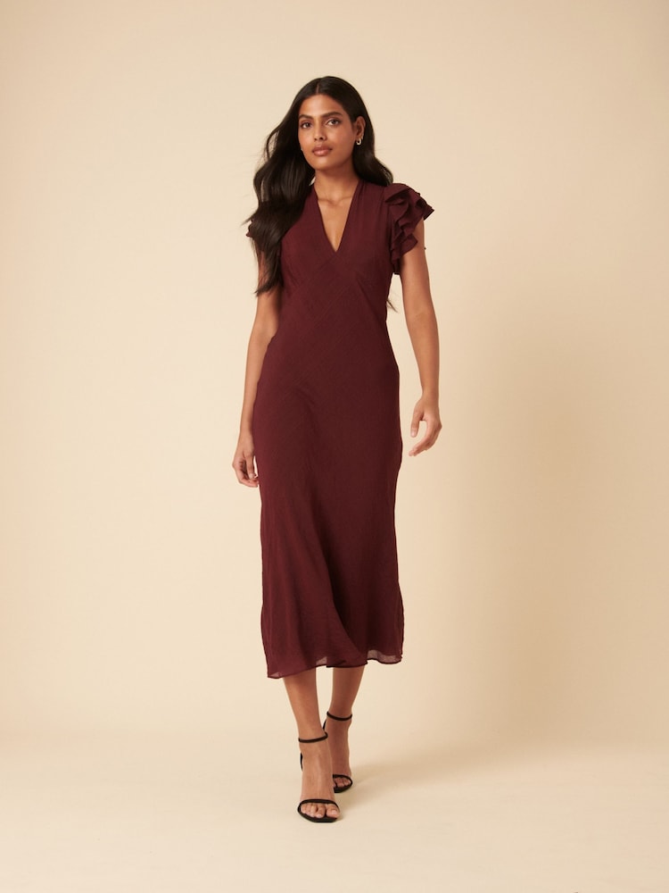 Nobodys Child Brown Plain Layla Midi Dress - Image 1 of 5