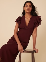 Nobodys Child Brown Plain Layla Midi Dress - Image 3 of 5