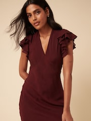 Nobodys Child Brown Plain Layla Midi Dress - Image 4 of 5