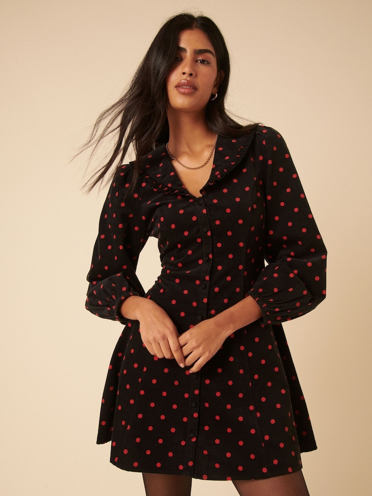 Nobodys Child Black Spot Emma Mini Dress - Image 1 of 5 Nobodys Child Black Spot Emma Mini Dress - Image 1 of 5